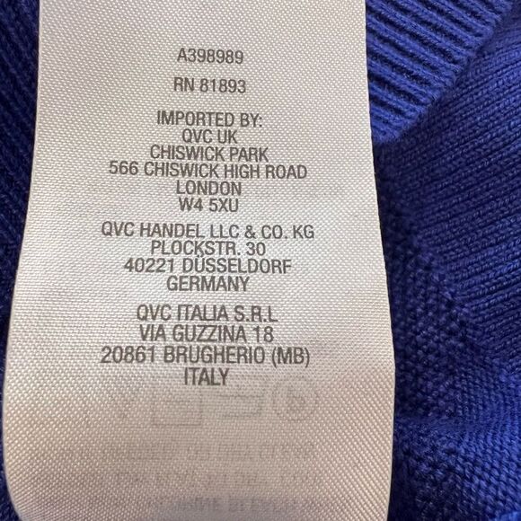 J Jason Wu Royal Blue Cropped Rayon Blend Cardigan Size L - Picture 6 of 6